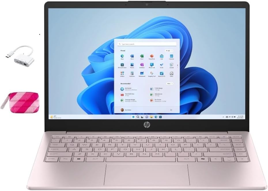 HP Student Laptop, Intel Processor N150up to 3.6 GHz,8G RAM, 128GB Storange, 14 Inch LED Screen,1 Year Office 365, Windows 11 Home,Silver,w/BTP Accessories