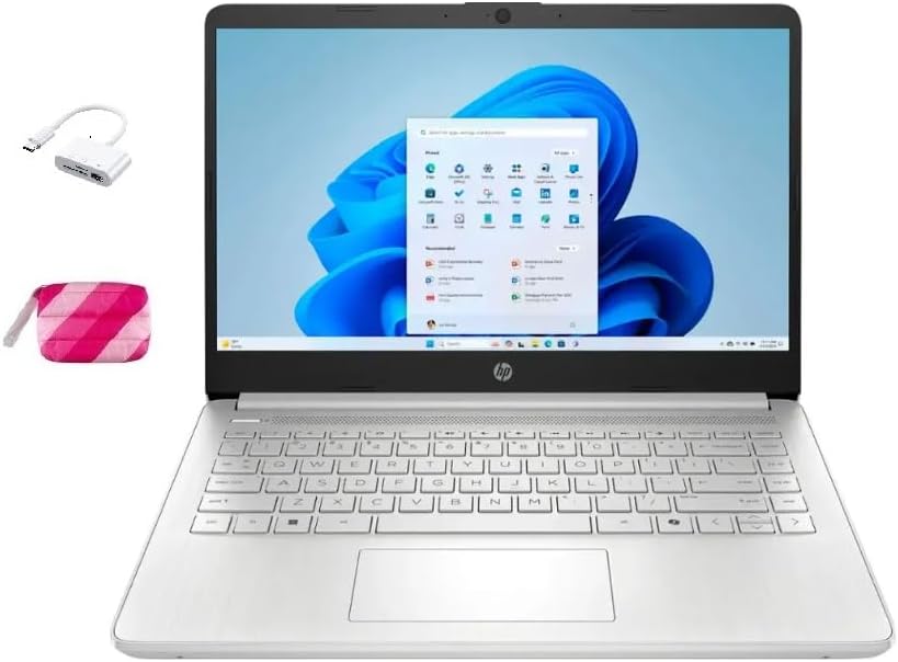 HP Student Laptop, Intel Processor N150up to 3.6 GHz,8G RAM, 128GB Storange, 14 Inch LED Screen,1 Year Office 365, Windows 11 Home,Silver,w/BTP Accessories