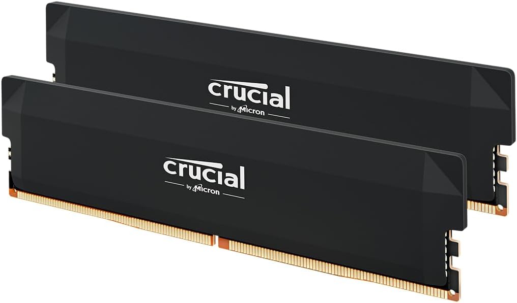Crucial Pro 32GB DDR5 RAM Kit 2x16GB,CL36 6000MHz, Overclocking Desktop Gaming Memory, Intel XMP 3.0  AMD Expo