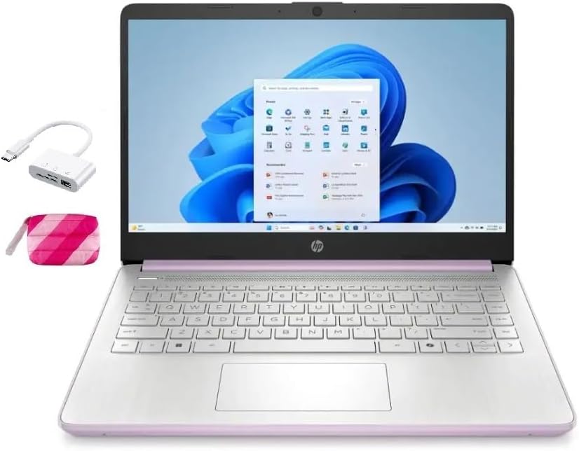 HP Student Laptop, Intel Processor N150up to 3.6 GHz,8G RAM, 128GB Storange, 14 Inch LED Screen,1 Year Office 365, Windows 11 Home,Silver,w/BTP Accessories