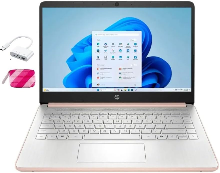 HP Student Laptop, Intel Processor N150up to 3.6 GHz,8G RAM, 128GB Storange, 14 Inch LED Screen,1 Year Office 365, Windows 11 Home,Silver,w/BTP Accessories