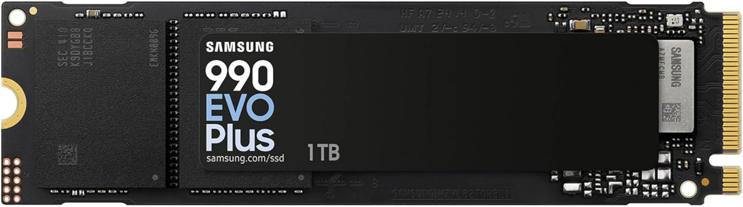 Samsung 990 EVO SSD 1TB, PCIe Gen 4x4, Gen 5x2 M.2 2280 NVMe Internal Solid State Drive, Speeds Up to 5,000MB/s, Upgrade Storage for PC Computer, Laptop, MZ-V9E1T0B/AM, Black