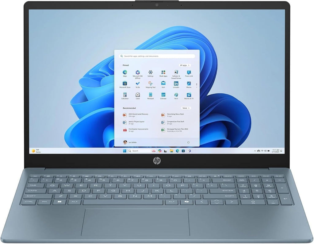 HP 15.6 Portable Laptop Include 1 Year Microsoft 365, HD Display, Intel Quad-Core N200 Processor, 16GB RAM, 128GB Storage, Wi-Fi 5, Webcam, HDMI, Numeric Keypad, Windows 11 Home, Red