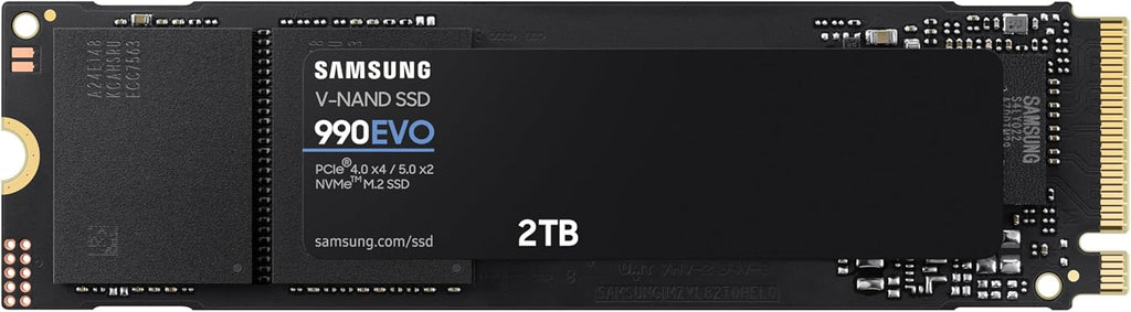 Samsung 990 EVO SSD 1TB, PCIe Gen 4x4, Gen 5x2 M.2 2280 NVMe Internal Solid State Drive, Speeds Up to 5,000MB/s, Upgrade Storage for PC Computer, Laptop, MZ-V9E1T0B/AM, Black
