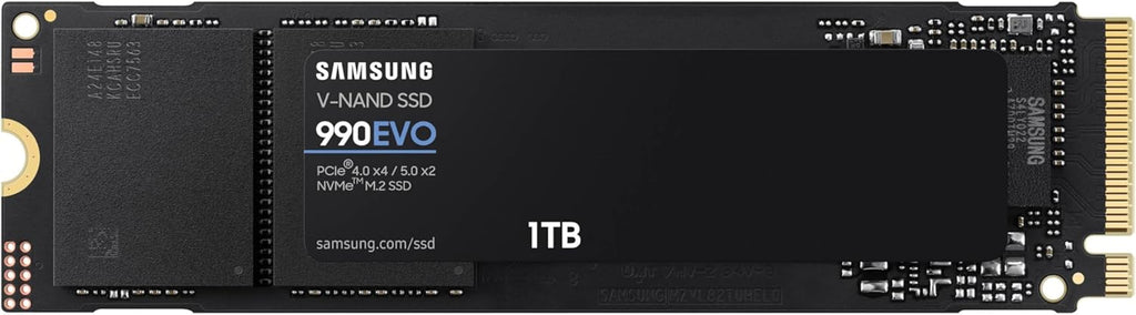 Samsung 990 EVO SSD 1TB, PCIe Gen 4x4, Gen 5x2 M.2 2280 NVMe Internal Solid State Drive, Speeds Up to 5,000MB/s, Upgrade Storage for PC Computer, Laptop, MZ-V9E1T0B/AM, Black