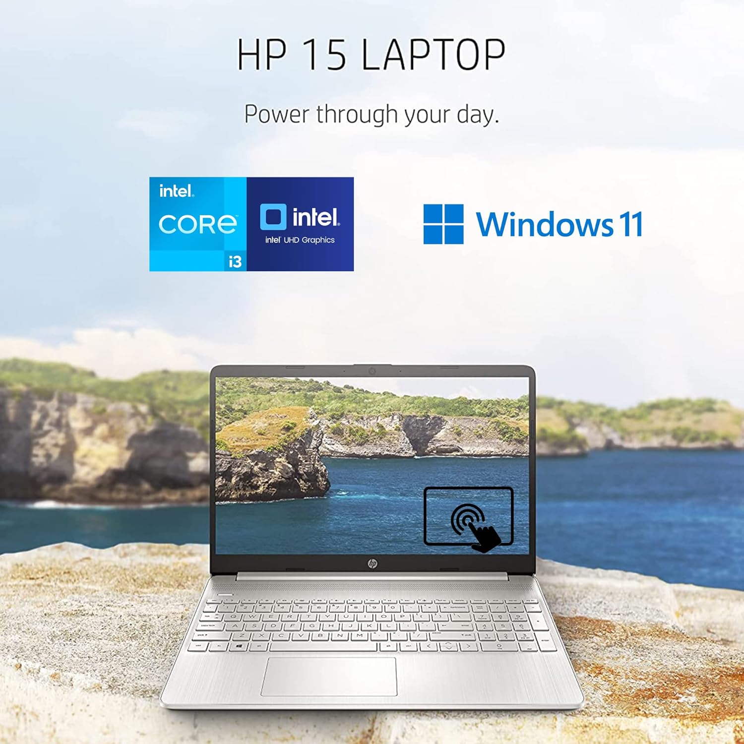 HP Student Laptop, Intel Processor N150up to 3.6 GHz,8G RAM, 128GB Storange, 14 Inch LED Screen,1 Year Office 365, Windows 11 Home,Silver,w/BTP Accessories
