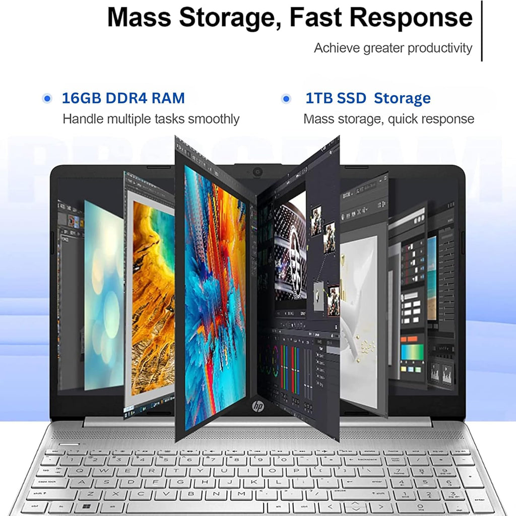 HP Student Laptop, Intel Processor N150up to 3.6 GHz,8G RAM, 128GB Storange, 14 Inch LED Screen,1 Year Office 365, Windows 11 Home,Silver,w/BTP Accessories
